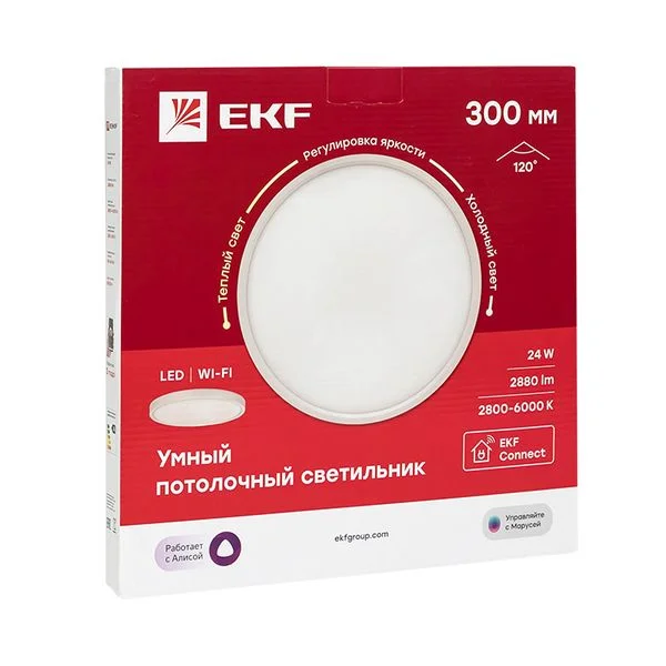EKF Умный потолочный светильник 300 мм 24 W EKF Connect — 10.00Вт IP20