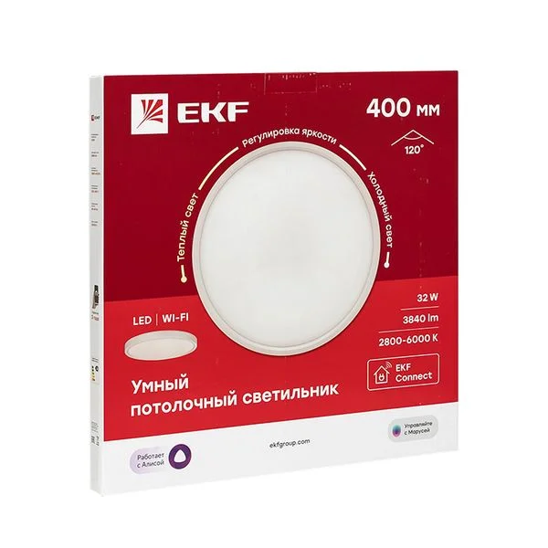 EKF Умный потолочный светильник 400 мм 32 W EKF Connect — 10.00Вт IP20