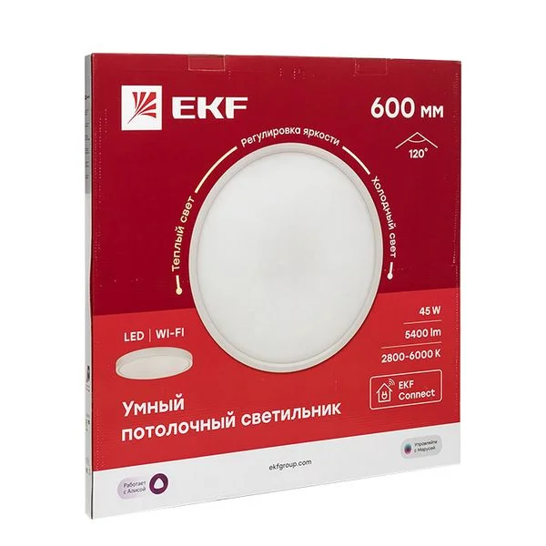 EKF Умный потолочный светильник 600 мм 45 W EKF Connect — 10.00Вт IP20