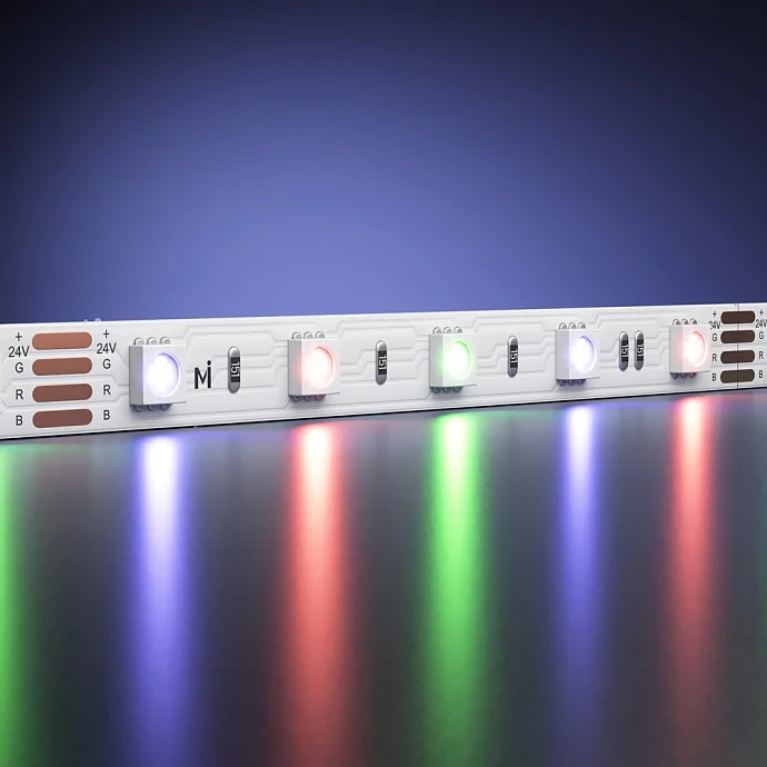 Led Strip Светодиодная лента 24В 5050 14,4Вт/м RGB 5м IP 20 201139 — 14.40Вт IP20