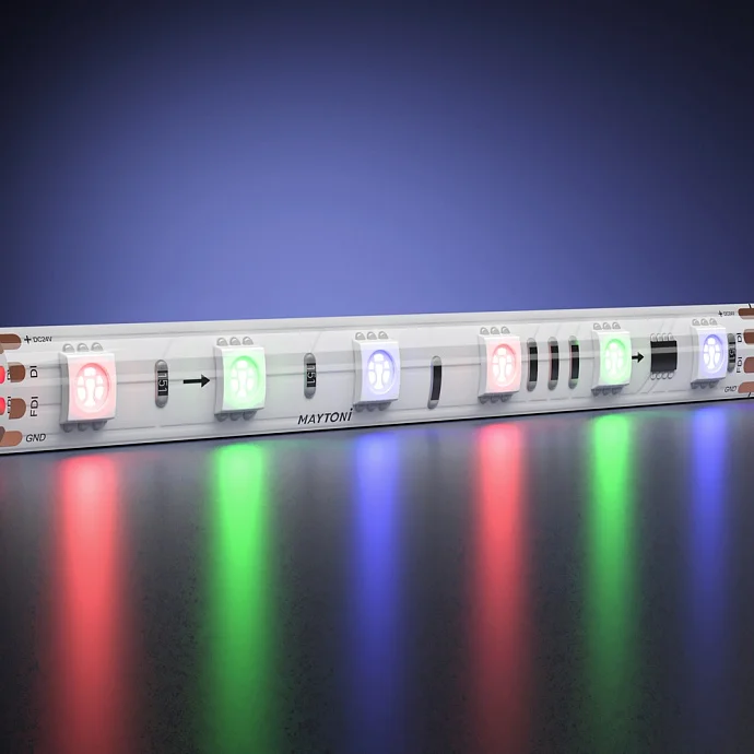 Led Strip Светодиодная лента 24В 5050 14,4Вт/м RGB 5м IP 65 201247 — 14.40Вт IP65