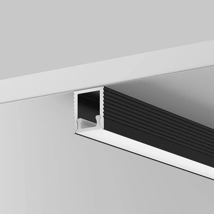 Led Strip Алюминиевый профиль накладной 8x9 (Черный, 2 м), ALM-0809-B-2M —  IP20