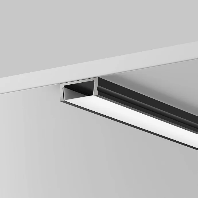 Led Strip Алюминиевый профиль накладной 15x6 (Черный, 2 м), ALM-001-B-2M —  IP20
