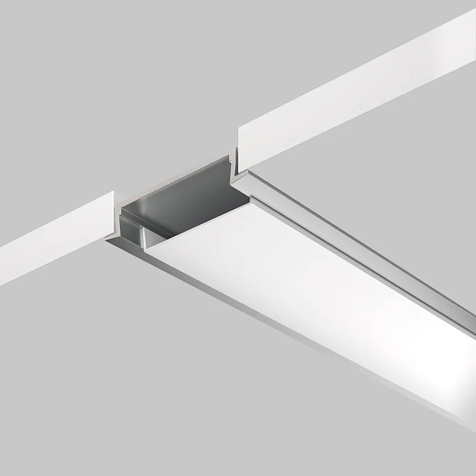Led Strip Алюминиевый профиль встраиваемый с накладным фланцем 30x6 (Серебро, 2 м), ALM-3006-S-2M — IP20
