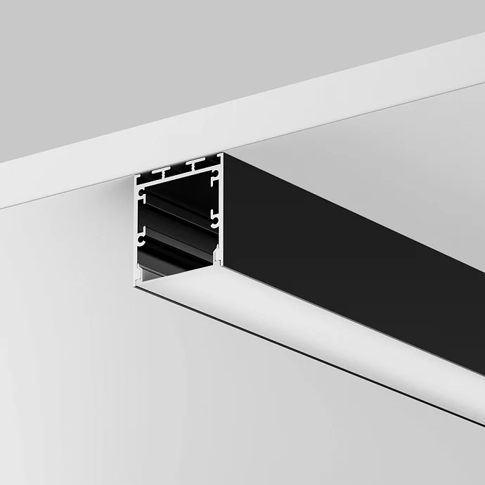 Led Strip Алюминиевый профиль накладной-подвесной 35x35 (Черный, 2 м), ALM-3535BT-B-2M — IP20