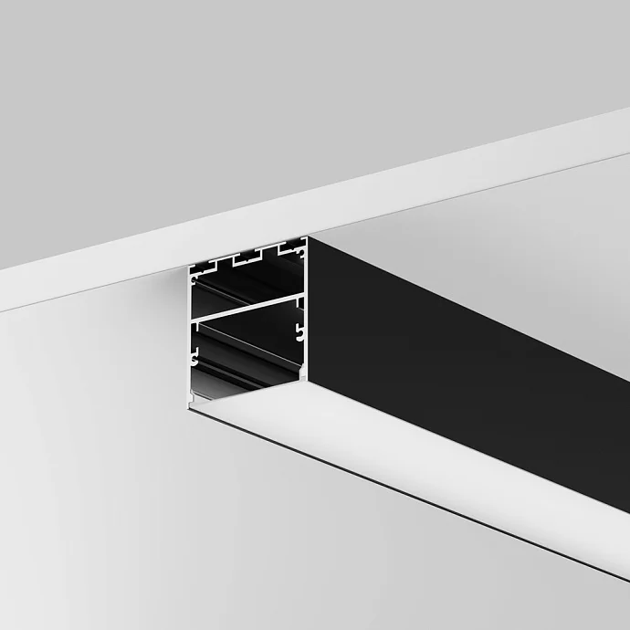 Led Strip Алюминиевый профиль накладной-подвесной 50x50 (Черный, 3 м), ALM-5050T-B-3M —  IP20