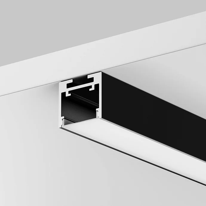 Led Strip Алюминиевый профиль накладной-подвесной 25x22 (Черный, 2 м), ALM-2522-B-2M —  IP20
