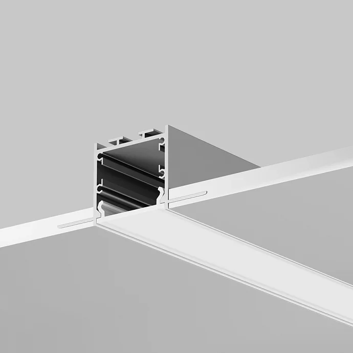 Led Strip Алюминиевый профиль встраиваемый скрытого монтажа 72x36 (Серебро, 3 м), ALM-7236T-S-3M —  IP20