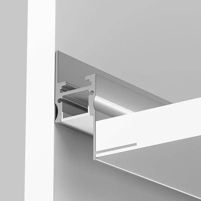 Led Strip Алюминиевый профиль встраиваемый скрытого монтажа 41x51 (Серебро, 2 м), ALM-4151-S-2M —  IP20