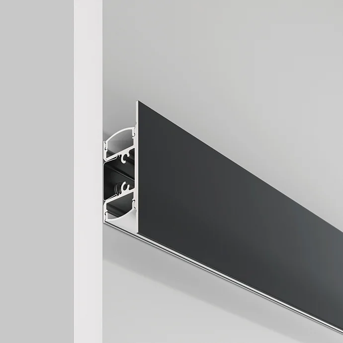 Led Strip Алюминиевый профиль накладной 18×48 (Черный, 2 м), ALM-1848-B-2M —  IP20