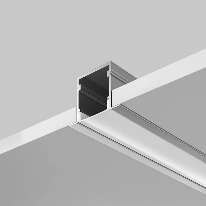 Led Strip Алюминиевый профиль встраиваемый с накладным фланцем 27×20 (Серебро, 2 м), ALM-2720-S-2M — IP20