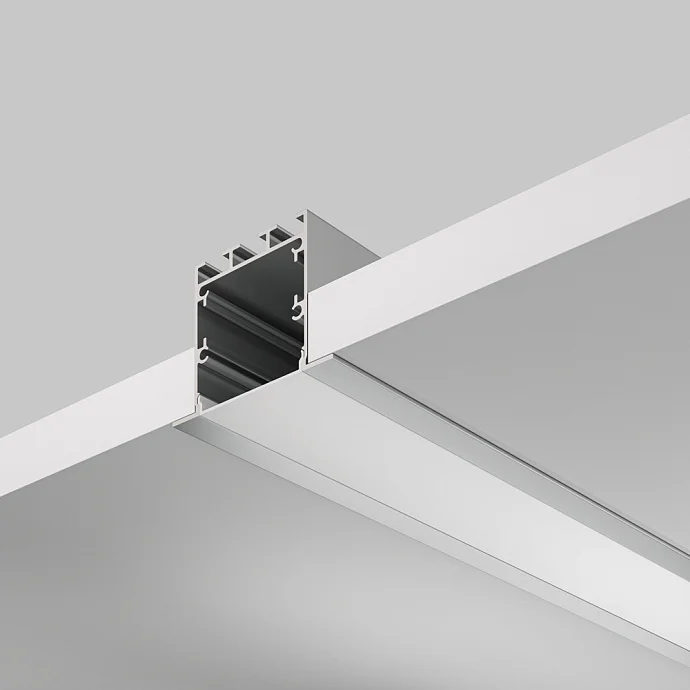 Led Strip Алюминиевый профиль встраиваемый с фланцем 50×35 (Серебро, 2 м), ALM-5035-S-2M — IP20