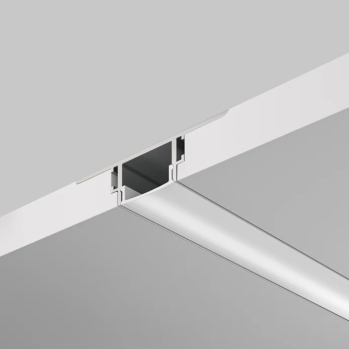 Led Strip Алюминиевый профиль встраиваемый скрытого монтажа 61×14 (Серебро, 2 м), ALM-6114-S-2M — IP20