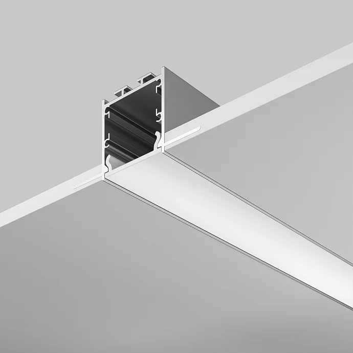 Led Strip Алюминиевый профиль встраиваемый скрытого монтажа 71×35 (Серебро, 2 м), ALM-7135-S-2M —  IP20