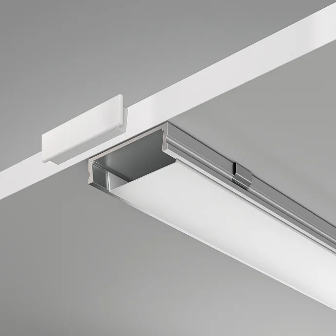 Led Strip Алюминиевый профиль накладной 24×6 (Серебро, 2 м), ALM002S-2M — IP20