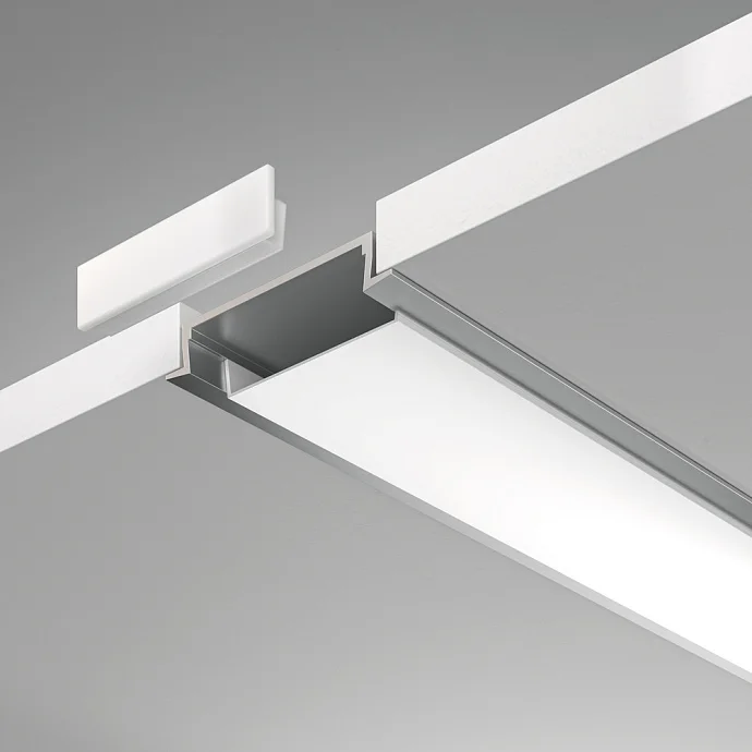 Led Strip Алюминиевый профиль встраиваемый с фланцем 30×6 (Серебро, 2 м), ALM003S-2M — IP20