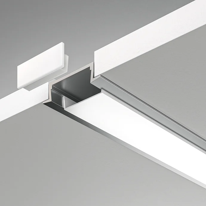 Led Strip Алюминиевый профиль встраиваемый с фланцем 22×6 (Серебро, 2 м), ALM004S-2M — IP20