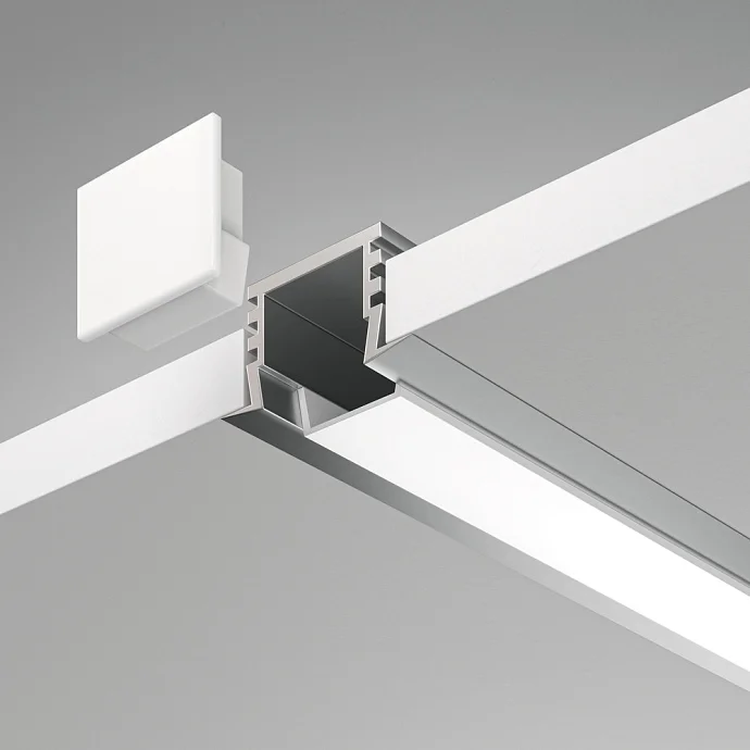 Led Strip Алюминиевый профиль встраиваемый с накладным фланцем 22×12 (Серебро, 2 м), ALM006S-2M —  IP20