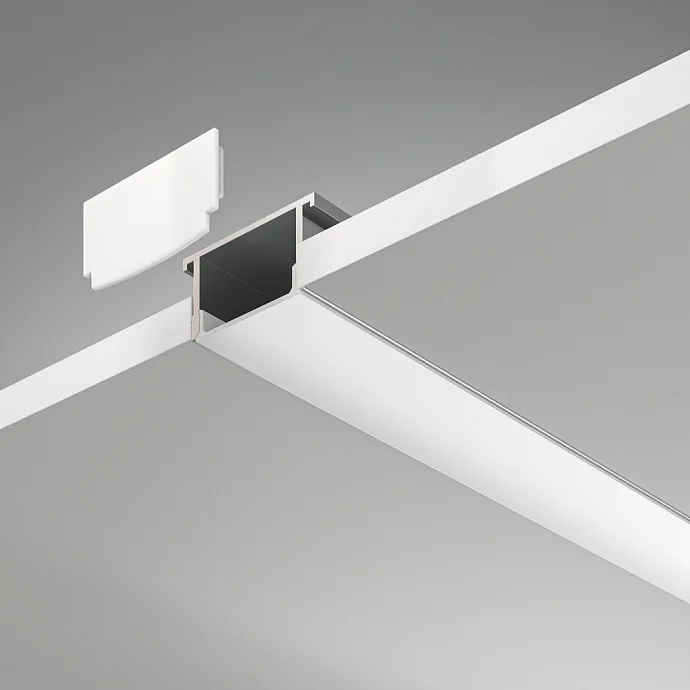 Led Strip Алюминиевый профиль встраиваемый скрытого монтажа 61×14 (Серебро, 2 м), ALM011S-2M — IP20