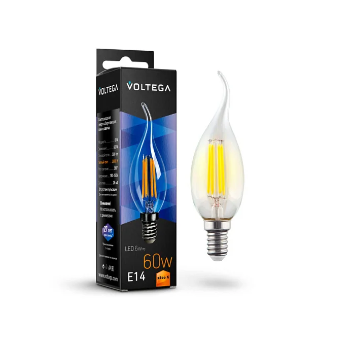 Voltega VG10-CW1E14warm6W-F — 6.00Вт IP20