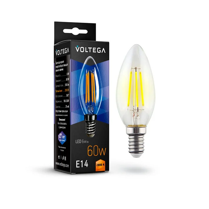 Voltega VG10-C1E14warm6W-F — 6.00Вт IP20
