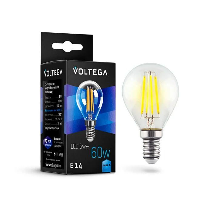 Voltega VG10-G1E14cold6W-F — 6.00Вт IP20
