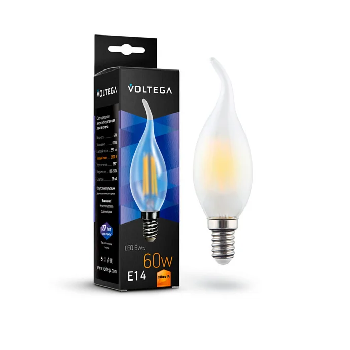 Voltega VG10-CW2E14warm6W-F — 6.00Вт IP20