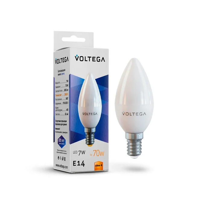 Voltega VG2-C37E14warm7W — 7.00Вт IP20