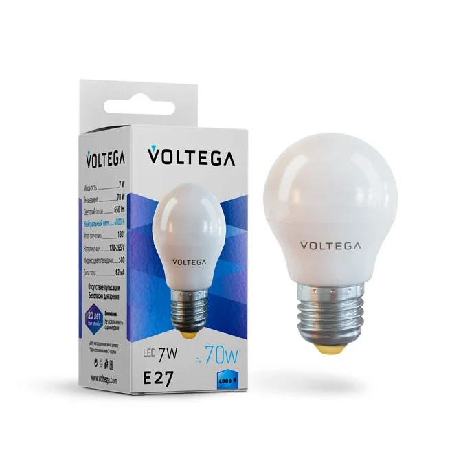 Voltega VG2-G45E27cold7W — 7.00Вт IP20