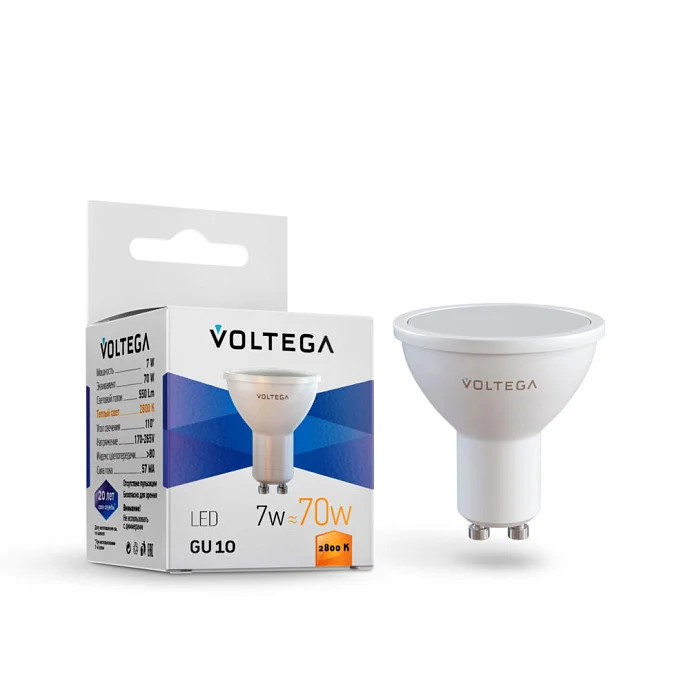 Voltega VG2-S2GU10warm7W — 7.00Вт IP20