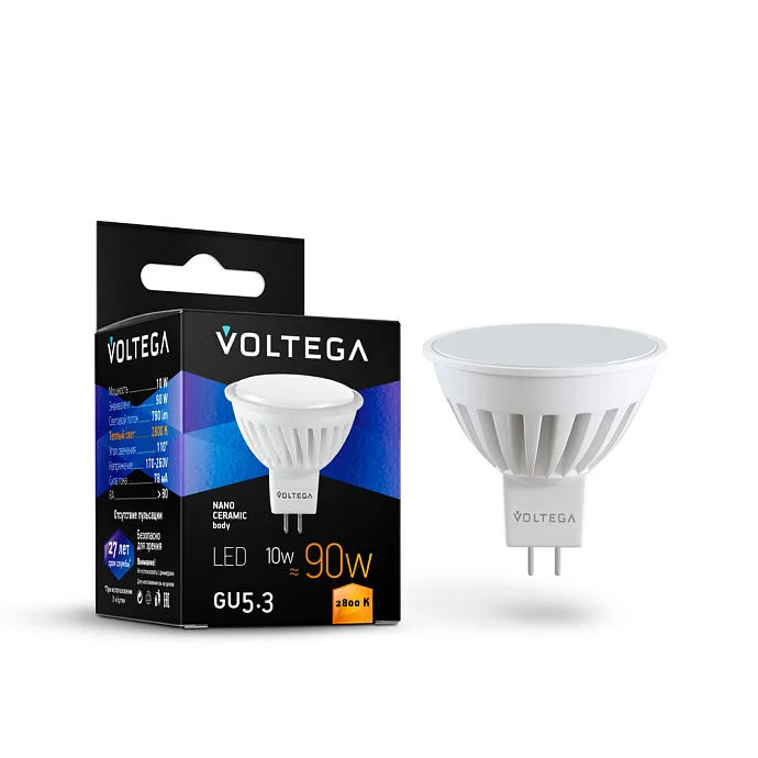 Voltega VG1-S1GU5.3warm10W-C — 10.00Вт IP20