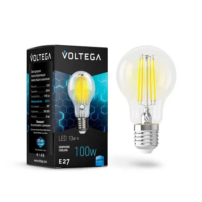 Voltega VG10-А1E27cold10W-F — 10.00Вт IP20