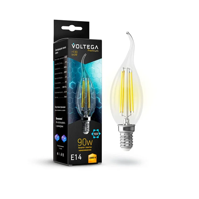 Voltega VG10-CW35E14warm9W-F — 9.00Вт IP20