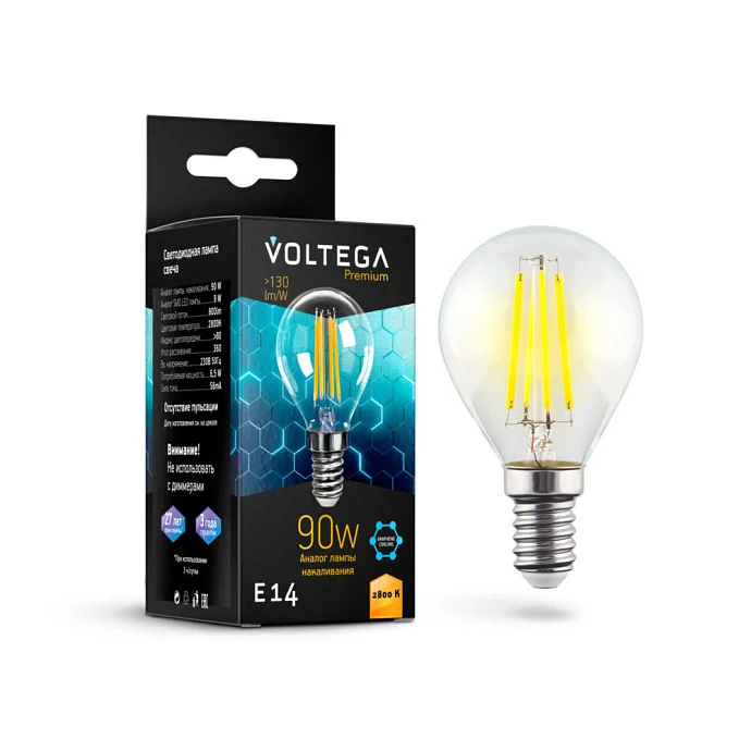 Voltega VG10-G45E14warm9W-F — 9.00Вт IP20