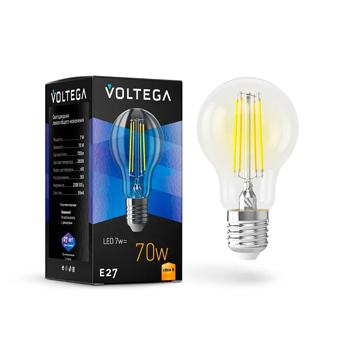 Voltega VG10-A60E27warm7W-F — 7.00Вт IP20