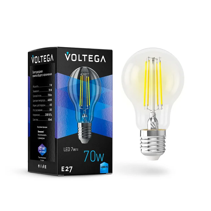 Voltega VG10-A60E27cold7W-F — 7.00Вт IP20