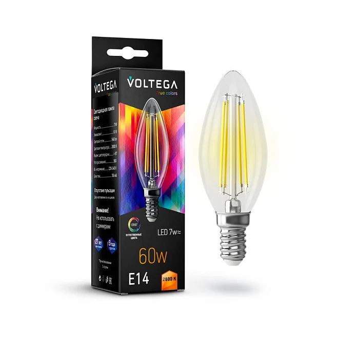Voltega VG10-C35E14warm7W-FHR — 7.00Вт IP20