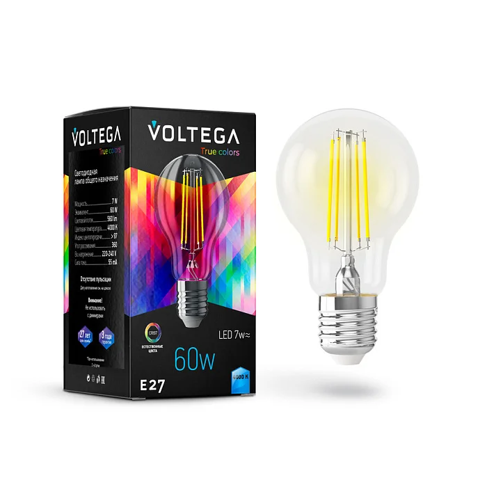 Voltega VG10-A60E27cold7W-FHR — 7.00Вт IP20