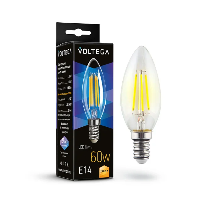 Voltega VG10-C1E14-2.7K-6W-F — 6.00Вт IP20