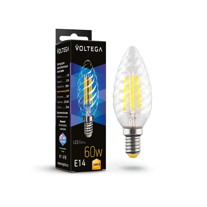 Voltega VG10-CC1E14-3K-6W-F — 6.00Вт IP20