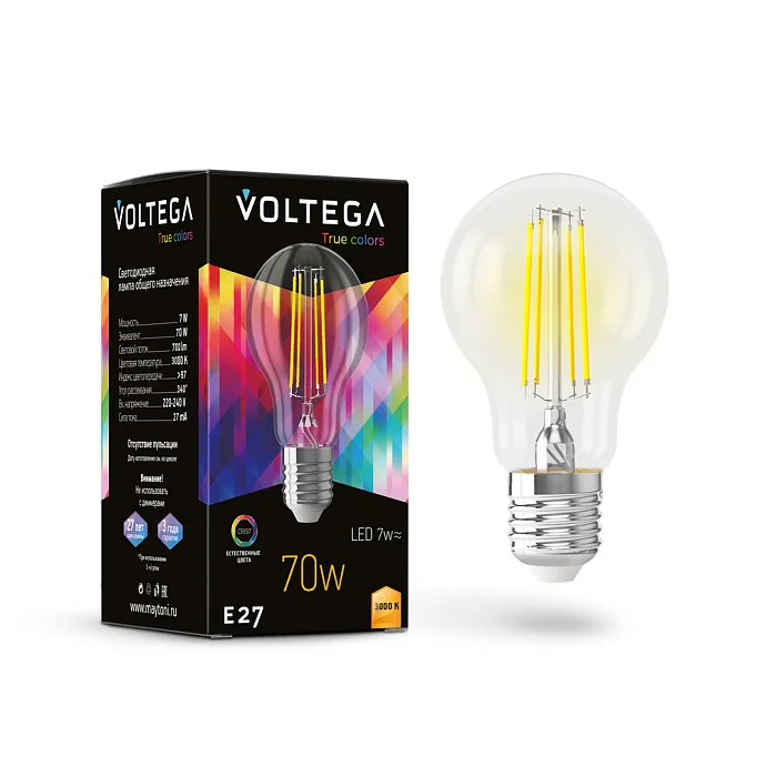 Voltega VG10-A60E27-3K-7W-FHR — 7.00Вт IP20