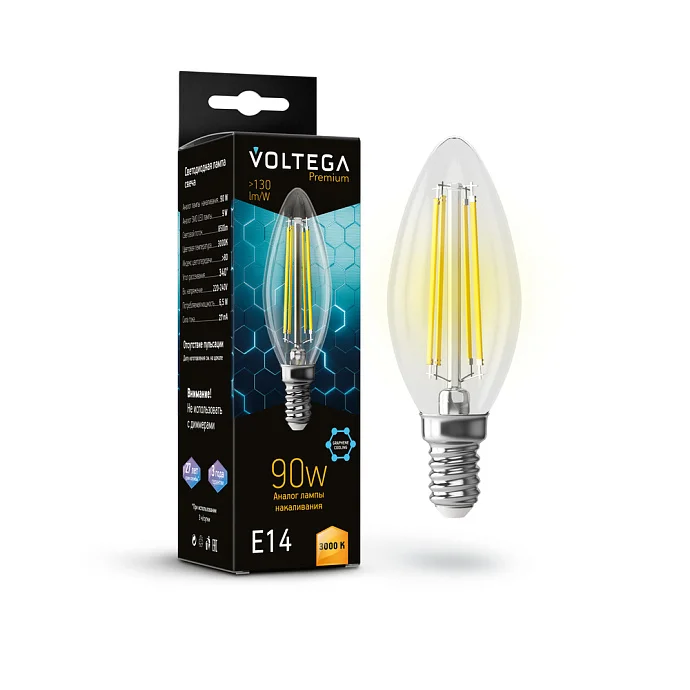 Voltega VG10-C35E14-3K-9W-F — 9.00Вт IP20