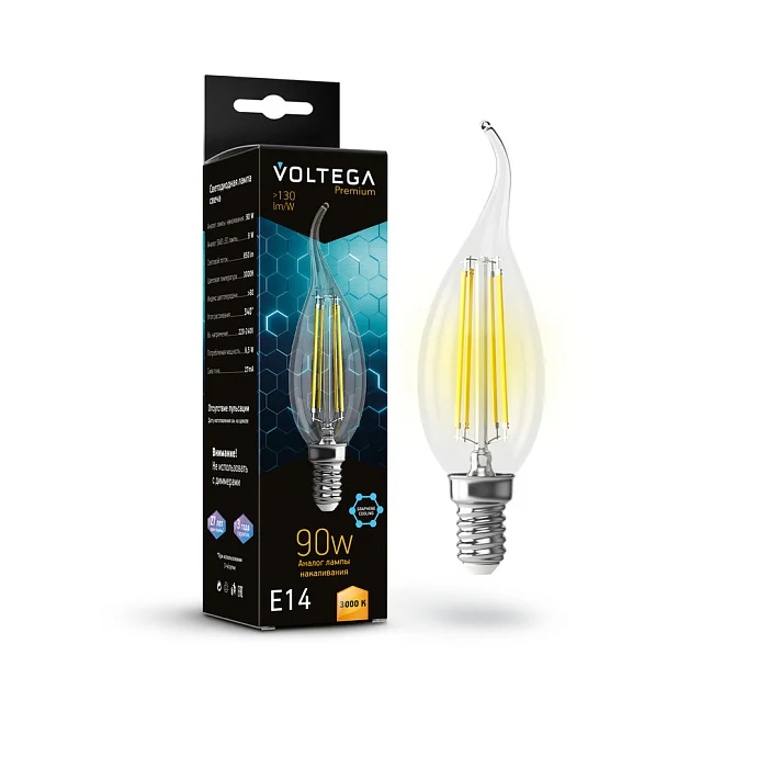 Voltega VG10-CW35E14-3K-9W-F — 9.00Вт IP20