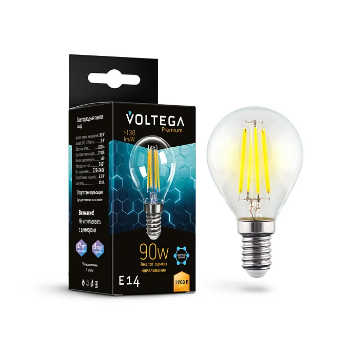 Voltega VG10-G45E14-2.7K-9W-F — 9.00Вт IP20