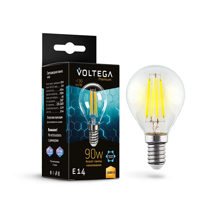 Voltega VG10-G45E14-3K-9W-F — 9.00Вт IP20