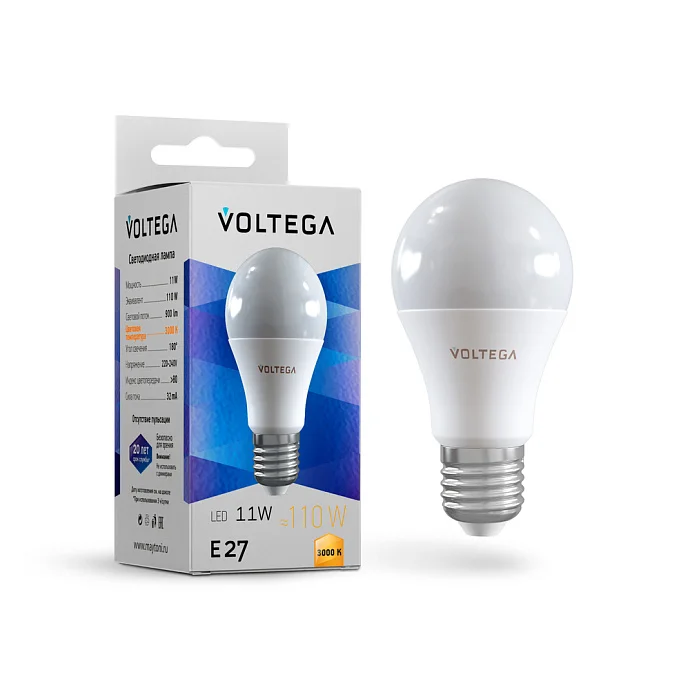 Voltega VG2-A2E27-3K-11W — 11.00Вт IP20