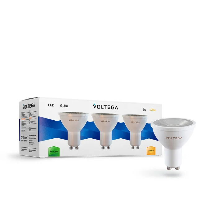 Voltega VG2-S1GU10-3K-7W-set — 7.00Вт IP20