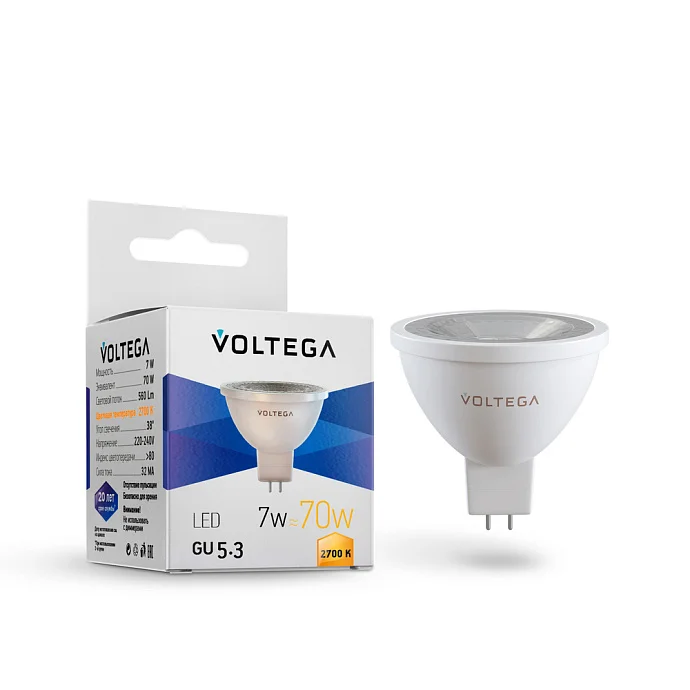 Voltega VG2-S1GU5.3-2.7K-7W — 7.00Вт IP20
