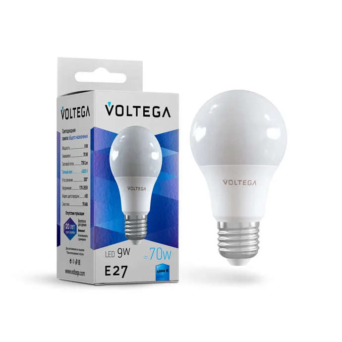 Voltega VG2-A2E27cold9W — 9.00Вт IP20