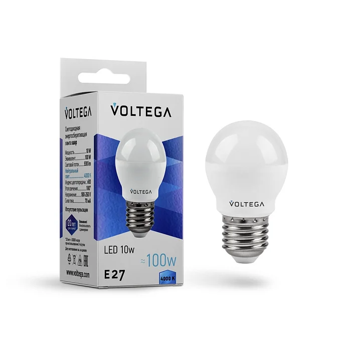 Voltega VG2-G45E27cold10W — 10.00Вт IP20